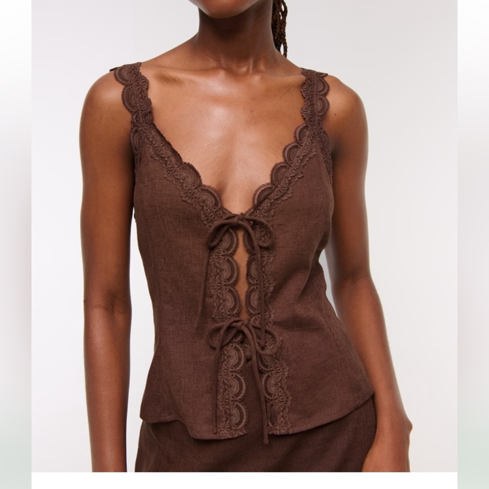 Abercrombie & Fitch Chocolate Lace Detail Top
